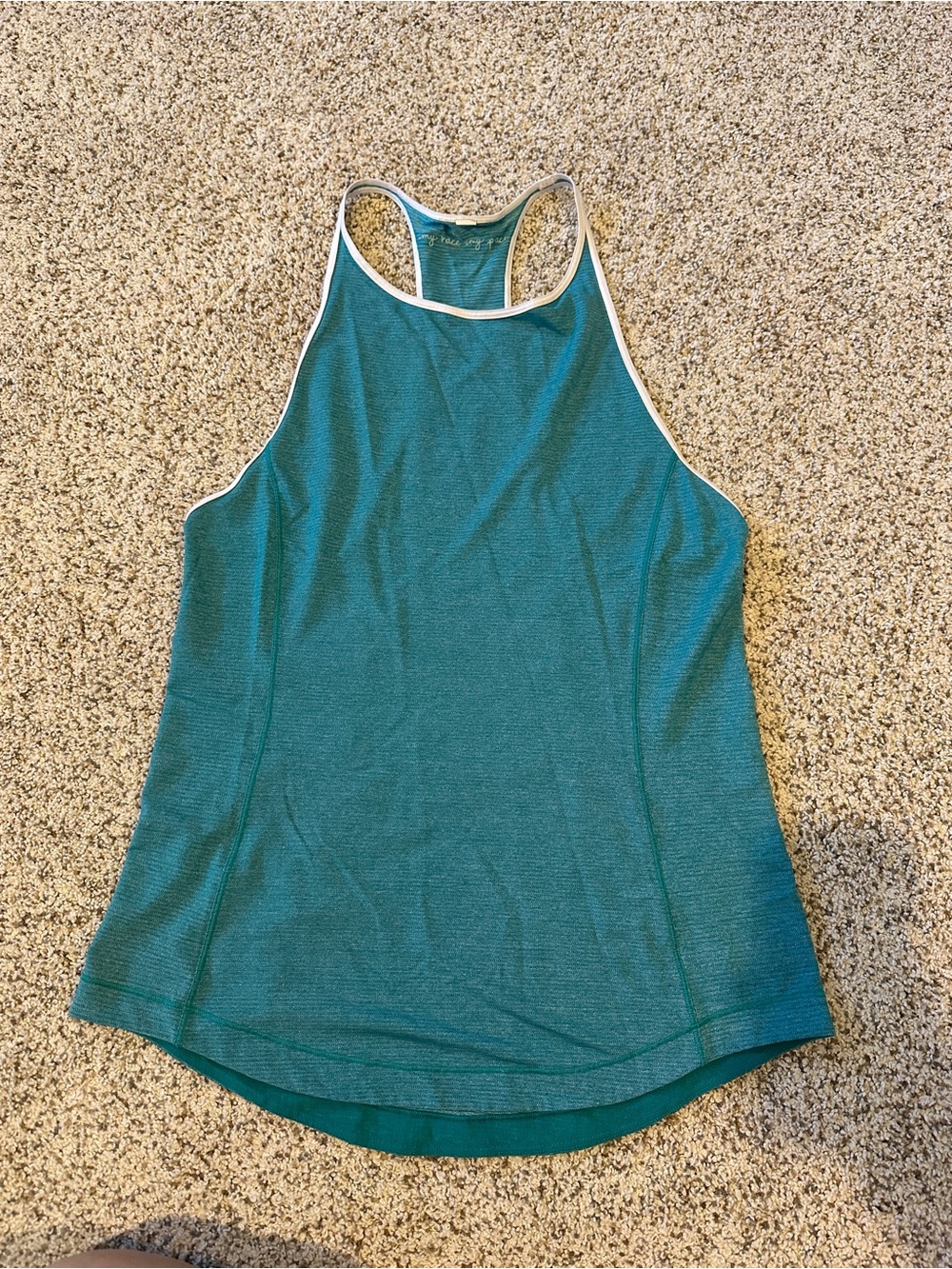 lululemon athletica Teal Racerback Tank with White Trim